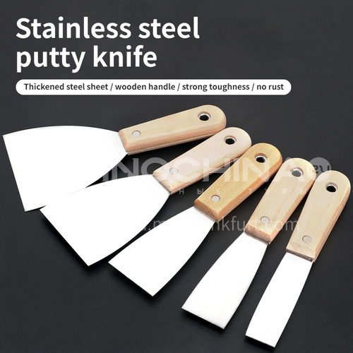 Original solid wood handle, 0.6 mm thick alloy stainless steel blade, putty knife tool, batch knife, paint tool